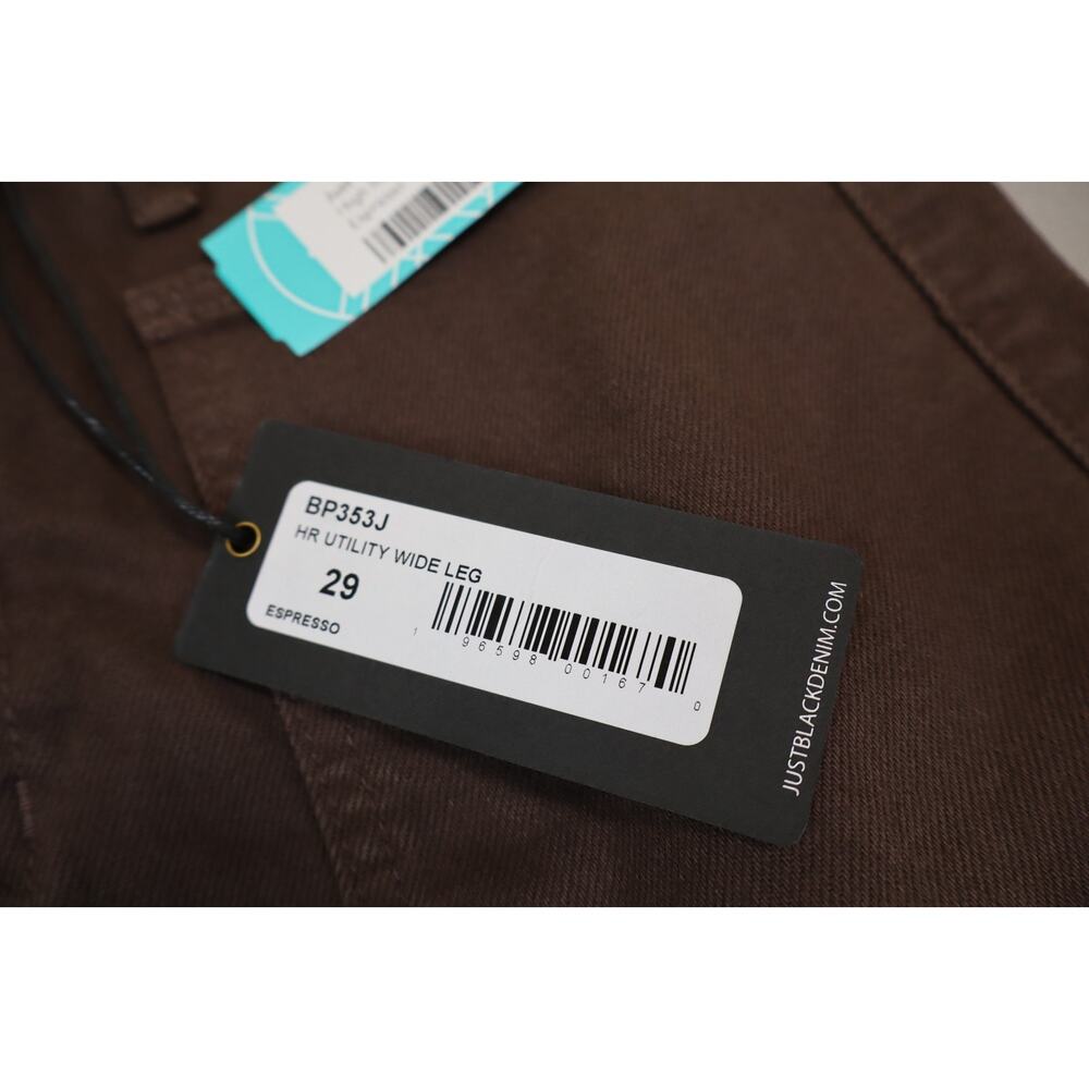 NEW Just Black Denim Women's Brown Espresso Raw Hem High Rise Wide Leg Jeans 29 - Picture 5 of 6